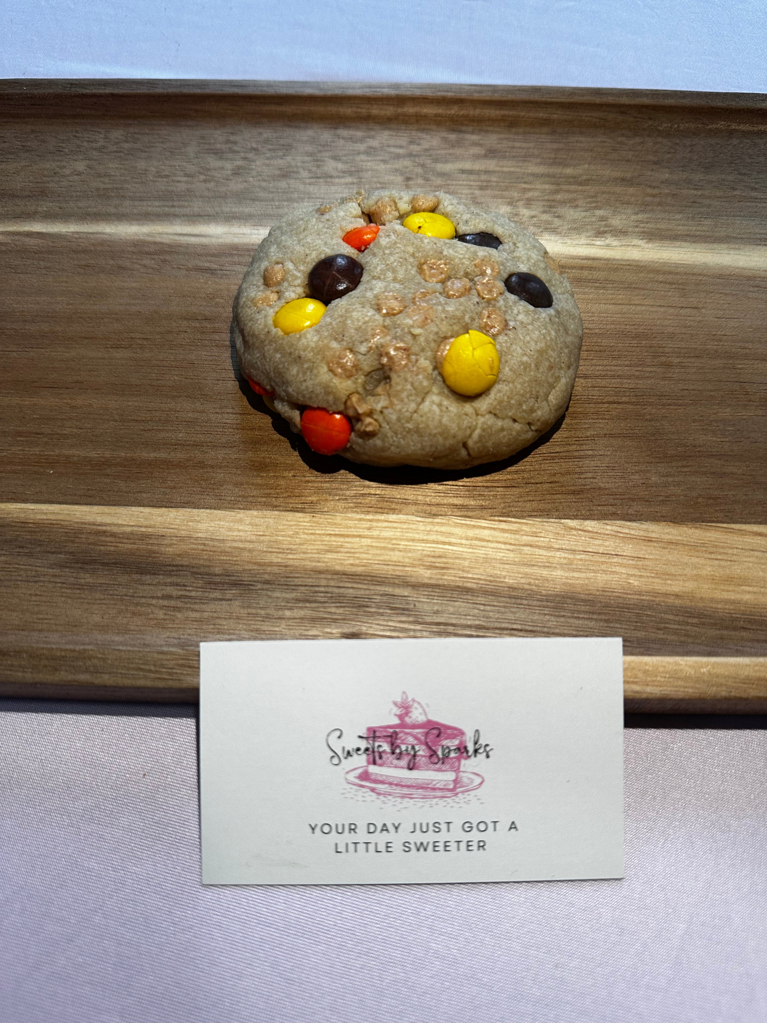 PB Fudge Stuffed Reese's Pieces Cookie